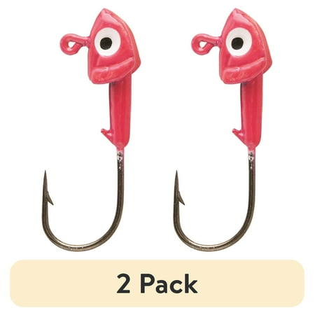 (2 pack) Eagle Claw Panfish Insider Tube Fishing Jig Head Bronze Hook & Pink 1/32 oz. 10 Count