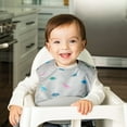 thumbnail image 2 of Tiny Twinkle - Silicone Pocket Bib 2pk - Dinosaur, Olive 6M+, 2 of 3