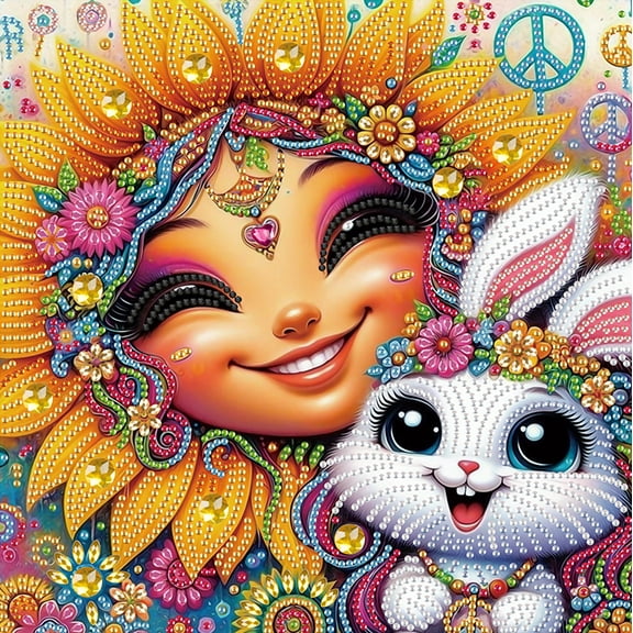 Sunflower Bunny Diamond Art Painting Kit