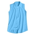 thumbnail image 2 of MESSUEN Sleeveless Tops for Women Loose Tops for Women Mock Neck Raglan Button Down Shirt Sleeveless Basic Casual Solid Color Shirt Top Womens Tops Dressy Casual Shirts for Women Blue L, 2 of 4