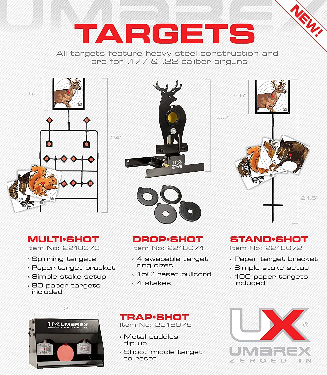 Umarex Multi-Shot Air Gun Spinning Target - Includes 80 Paper Targets