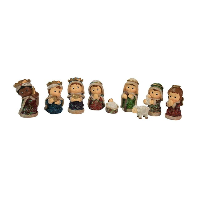 Juego de pesebre navideño, figuras de resina, figuras de Natividad pintadas a mano, figuras coleccionables de escena de pesebre para religiosos
