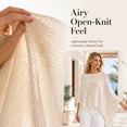 thumbnail image 4 of The Fleece Summer Poncho for Women, Elegant Lightweight Sheer Open Knit Mesh, for Outdoor Travel, 4 of 8