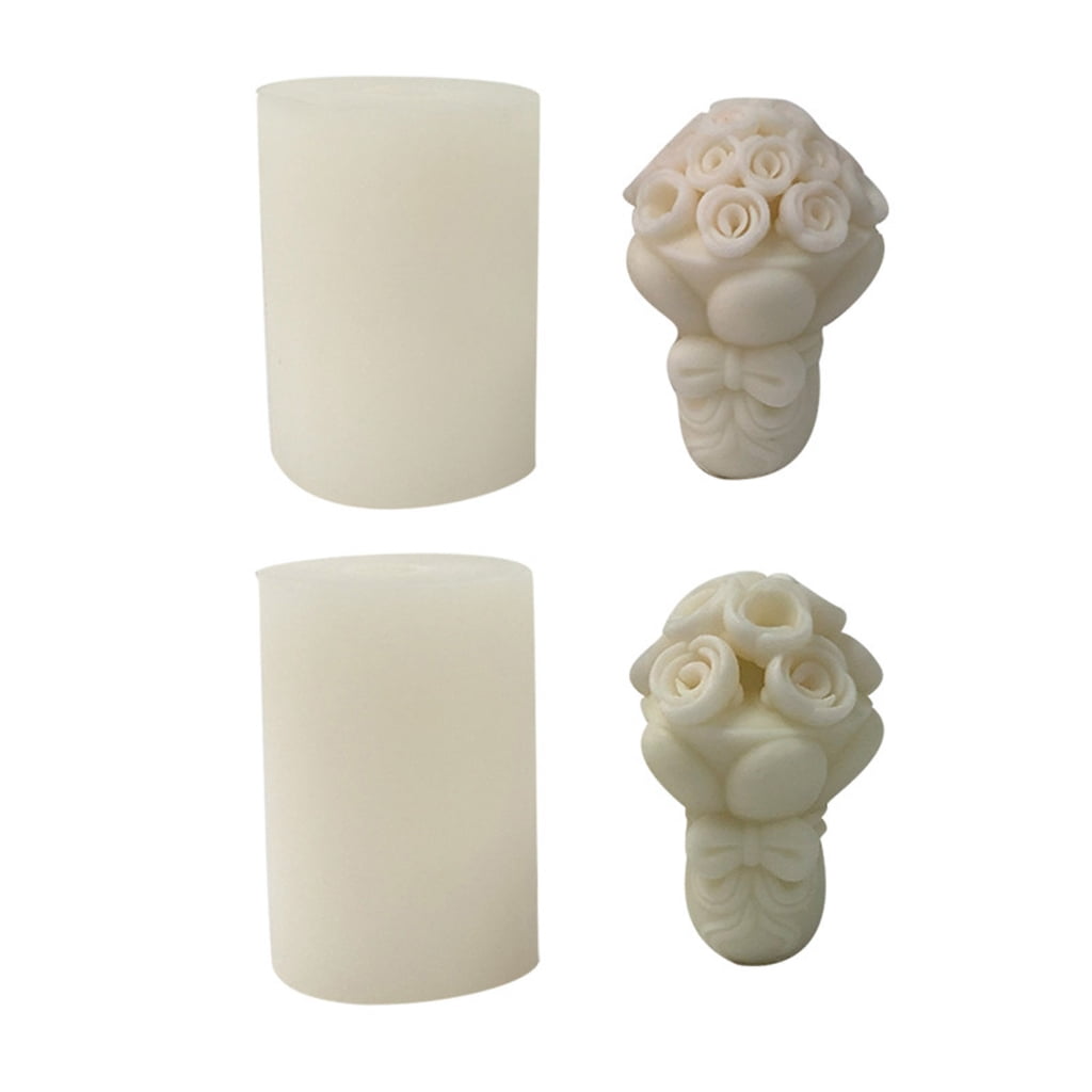 3D Rose Flower Candle Mold Handmade Soap Gypsum Mould Chocolate Molds Baking Tool Decoration DIY Craft