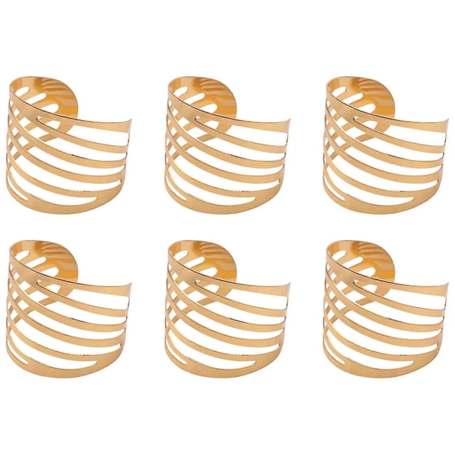 Napkin Rings Set Of 6, Hollow Napkin Ring Holder for Table Decoration