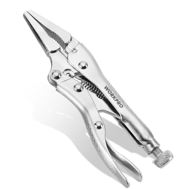 Pinzas de cierre WORKPRO Mini, punta larga, 11,4 cm, cromo-vanadio