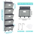 thumbnail image 3 of Over the Door Wall File Organizer, Hanging File Folders Organizer with 5 Large Pockets for Office and Back to School Supplies, Papers, Charts, Mails, Magazine Storage and Organization, 3 of 7