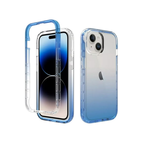 Funda 360 Degradada Uso Rudo Para Iphone 15 Azul Cely Vesmir