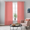 thumbnail image 5 of Pure Coral Red Kitchen Curtains 84 Inch Length, Simple Solid Color Grommet Top Bedroom Living Room Curtains, Light Filtering Cafe Curtain Drapes 2 Panels Set 84''x84'', 5 of 9