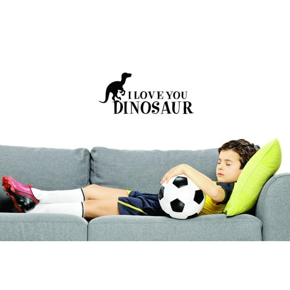 Custom Decals I Love You Dinosaur Wall Art Size: 14 X 28 Inches Color: Black