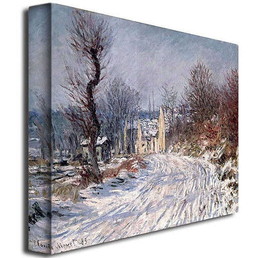Trademark Fine Art "The Road of Giverny Winter 1885" Canvas Wall Art by Claude Monet