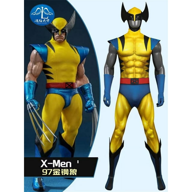 X-Men '97 Wolverine DC Comic Jumpsuit Cosplay Custome Outfit Mask/Claw Men Set