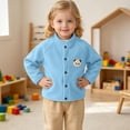 thumbnail image 4 of Mlzmgr Girls Clothes Fall Winter Warm Jackets Button down Stand Collar Fleece Thick Thermal Cute Tops for Toddler Kids（Blue), 4 of 9