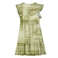 thumbnail image 3 of Eltusu Casual Dresses for Girls, Crewneck Ruffle Sleeve Fashion Short Sleeve Summer Dress Green Size 13-14 T, 3 of 7