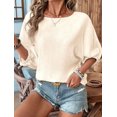 thumbnail image 2 of Mawalde Women'S Tops 3/4 Sleeve T-Shirts Cute Crewneck Basic Business Tees Blouses  S, 2 of 8