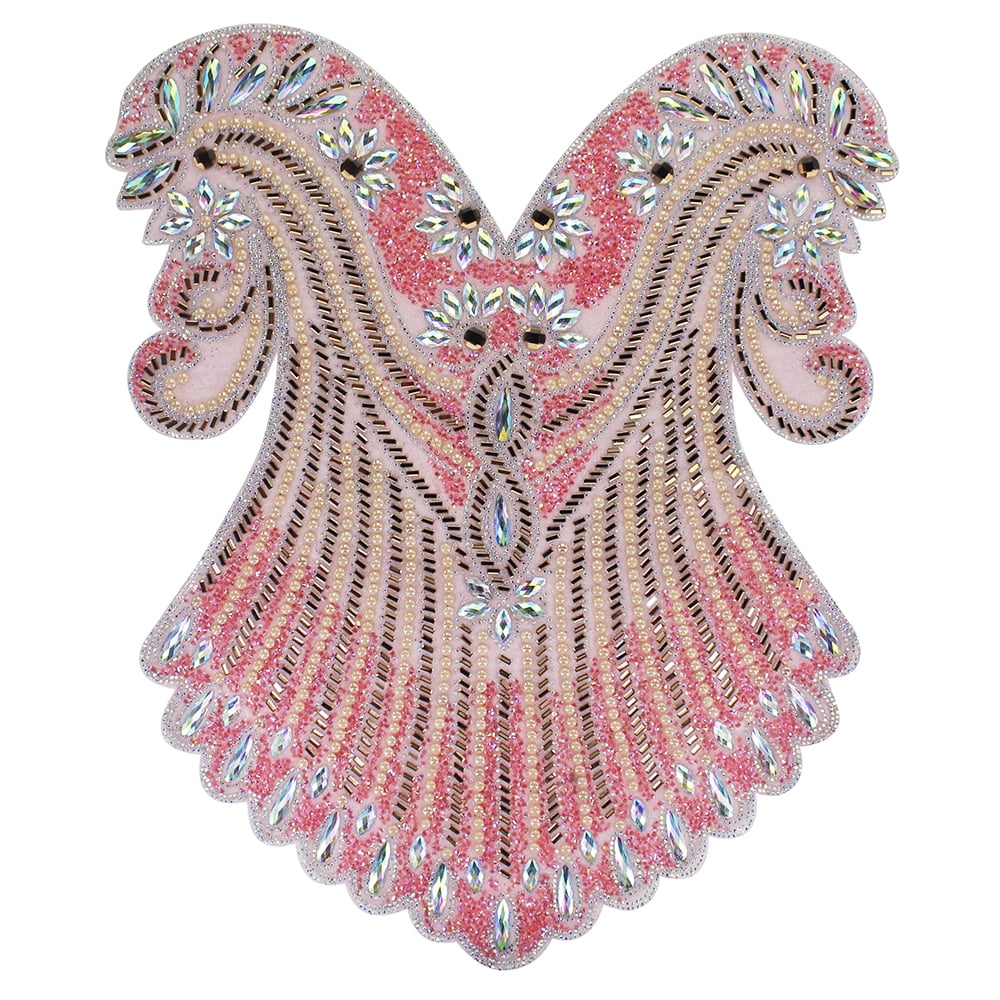 Large Hot Fix Rhinestones Applique Crystal Iron on Patches Trimming Embellishment for Party Dress Clothes Decorated 1 Piece