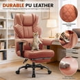 thumbnail image 4 of FelixKing Big and Tall Office Chair 500Lbs, Ergonomic Leather Desk Chair with Footrest Lumbar Support, High Back Executive Computer Chair for Home Office, Brown, 4 of 8