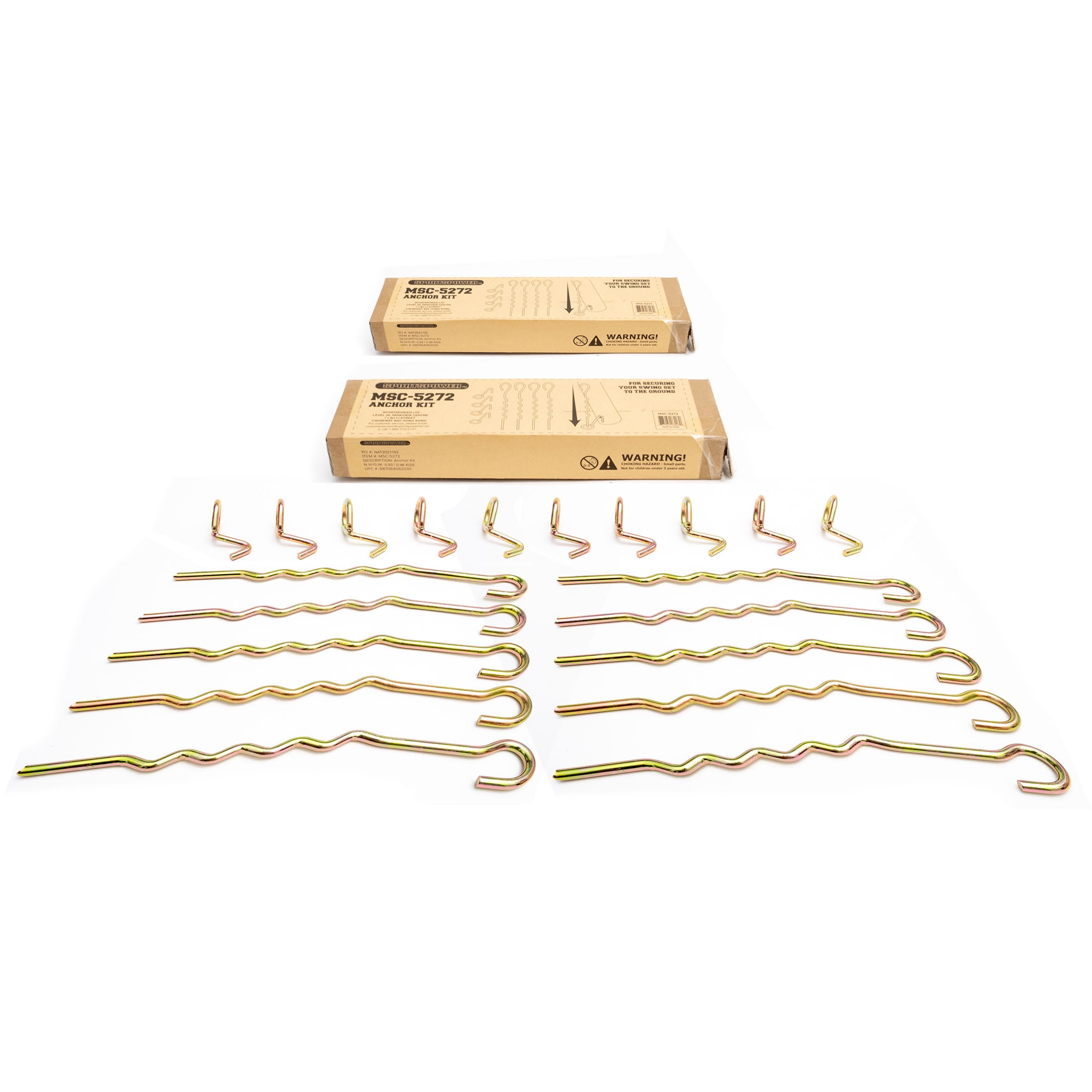 Sportspower 12" Metal Ground Anchor Kit for Trampolines, Swing Sets and