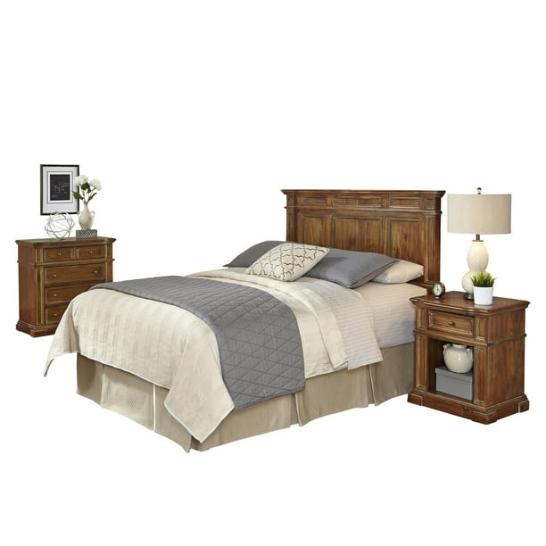 Americana Vintage Headboard, Night Stand, and ChestSizeKing