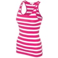 thumbnail image 2 of KOGMO Womens Cotton Stripe Ribbed Racerback Tank Top, 2 of 5