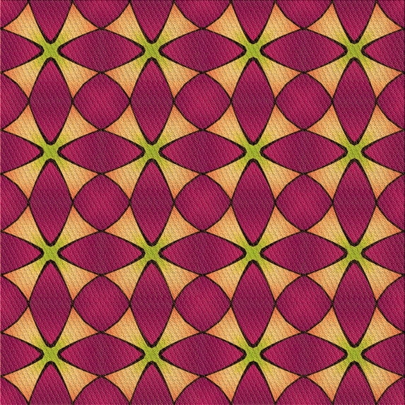 Ahgly Company Indoor Square Patterned Raspberry Red Area Rugs, 6' Square