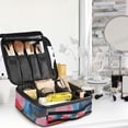 thumbnail image 5 of FORMRS Travel Makeup Bag Large Capacity Train Case Cosmetic Organizer with Adjustable Dividers, Stripes Pattern, 5 of 8
