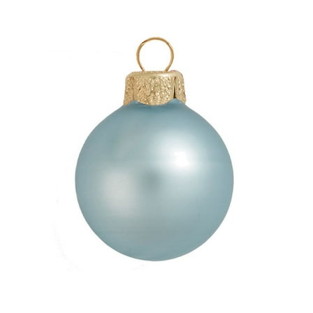 Whitehurst Petite Matte Finish Glass Christmas Ball Ornaments - 1.25" (30mm) - Baby Blue - 40ct
