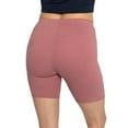 thumbnail image 3 of Stretch Is Comfort Women's Cotton Biker Shorts Dark Mauve Large, 3 of 6