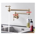 thumbnail image 2 of Brushed Gold Kitchen Faucet Wall Mount Bathroom Basin Faucet Cold Water Washing Tap Rotate Folding Spout Brass Vanity Sink Crane ,Easy to Install, 2 of 7