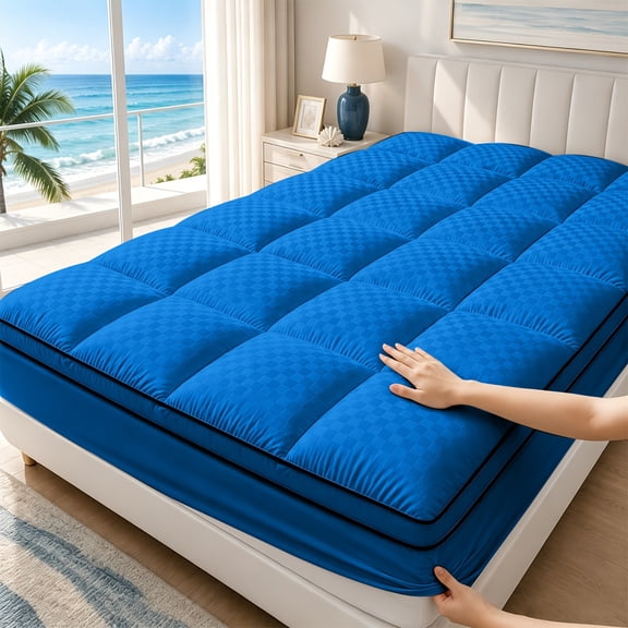 Mattress Topper with Thickened Deep Pocket - Breathable and Comfortable for Heat-Prone Sleepers, available in various sizes