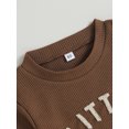 thumbnail image 5 of Wassery Toddler Boys Fall Winter Clothes 6M 12M 2T 3T 4T 5T Kids Boys Letter Crewneck Long Sleeve Waffle Sweatshirt Pullover Top Jogger Long Pant Sets 2Pcs, 5 of 8