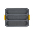 thumbnail image 2 of Baking Pan Silica Gel Extra Large Baguette Mold Three Grids Non-Stick Baking Tool for Dessert Cake Bread JASKFLY, 2 of 8