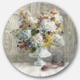 thumbnail image 1 of Designart 'Rustic Florals White' Art Mural Rond en Métal Style Ferme - Disque de 36, 1 of 5