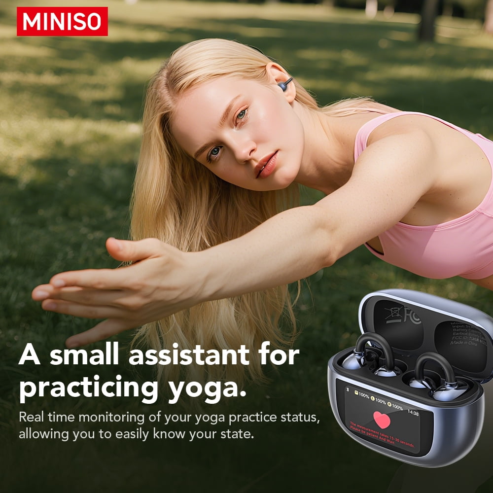 Miniso MS212-Clip-on Earbuds, Heart Rate Bluetooth Noise