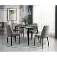 thumbnail image 2 of Lexicon Salerno 5-Piece Metal & Velvet Dining Set in Black and Gray, 2 of 13
