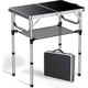 thumbnail image 1 of Mesa plegable de camping con red de almacenamiento, alturas ajustables, plegable portátil y ligera con asa de transporte, para camping, pesca, picnic, playa al aire, 1 of 4
