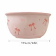 thumbnail image 5 of 2 Pcs Pink Bow Ceramic Bowls with Spoon Set 10oz Coquette Cute Soup Bowl Preppy Dessert Pudding Fruit Salad Decorations for Kitchen Decoration Pink White Bowl, 5 of 5