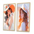 thumbnail image 3 of Designart "Country Club Elegance with White Hat I" Fashion Woman Framed Wall Art Set Of 2 - Glam White Frame Gallery Set For Office Decor, 3 of 6