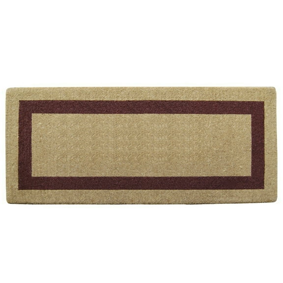 Heavy Duty Coir Door Mat Single Picture Frame, Plain - Brown 24" x 57"