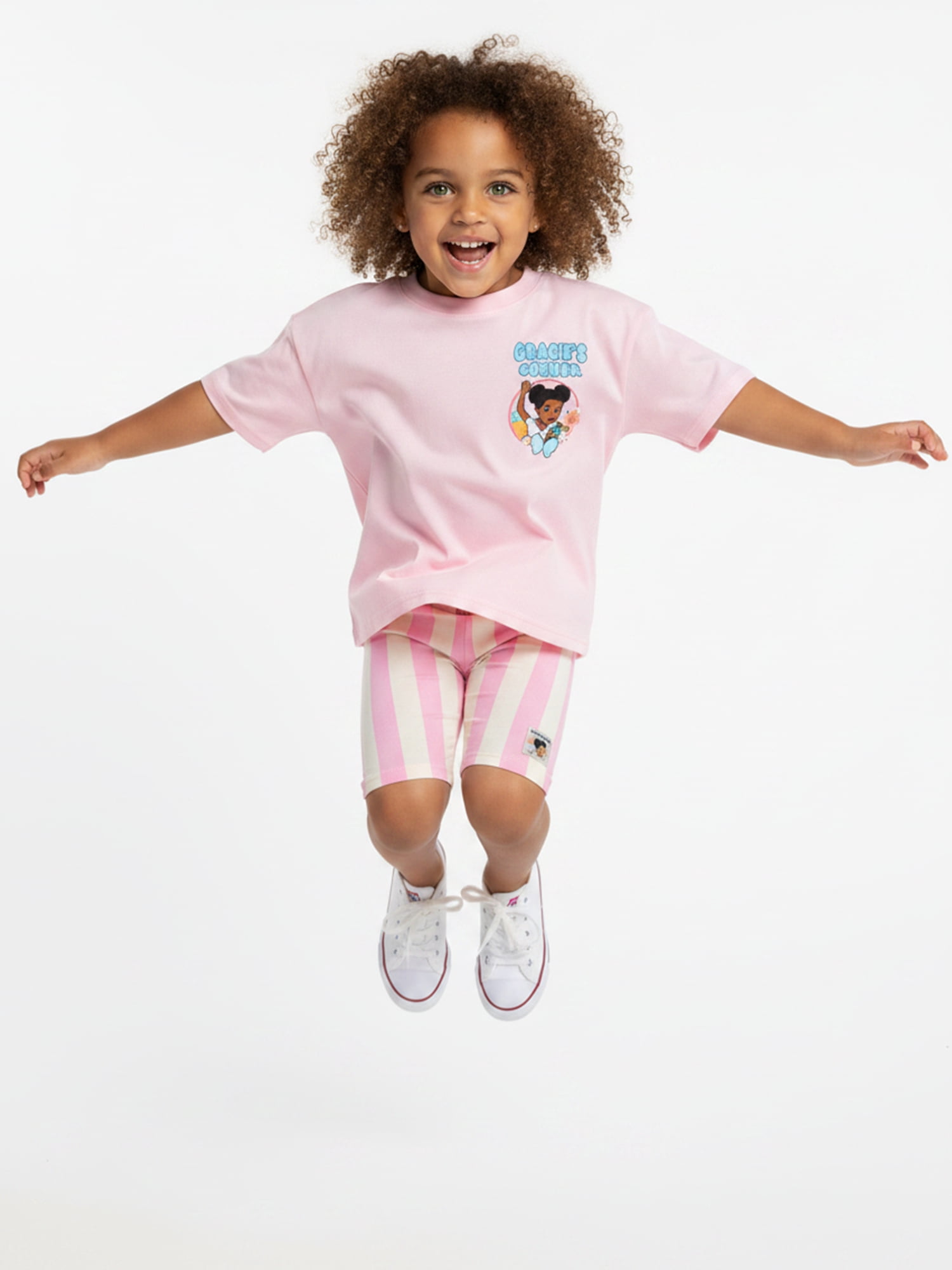 Gracie's Corner Toddler Girls Hearts Graphic Tee and Shorts Set, 2-Piece, Sizes 12M-5T