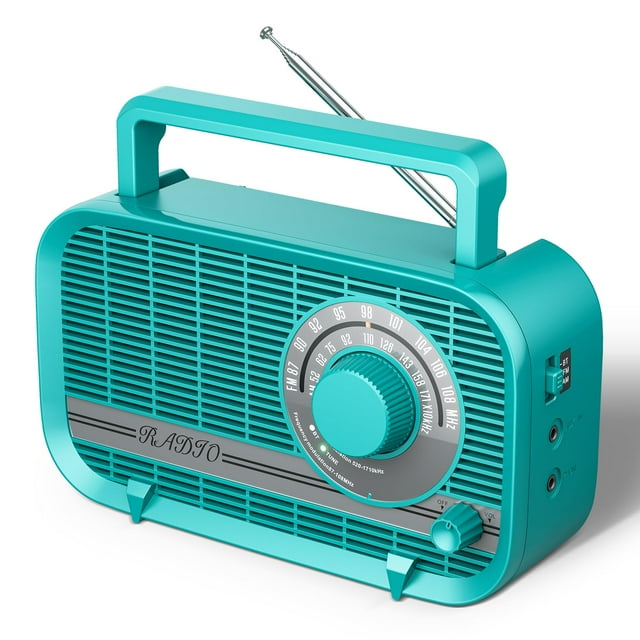 Radio AM FM portátil Audiocrazy con Bluetooth y altavoz verde