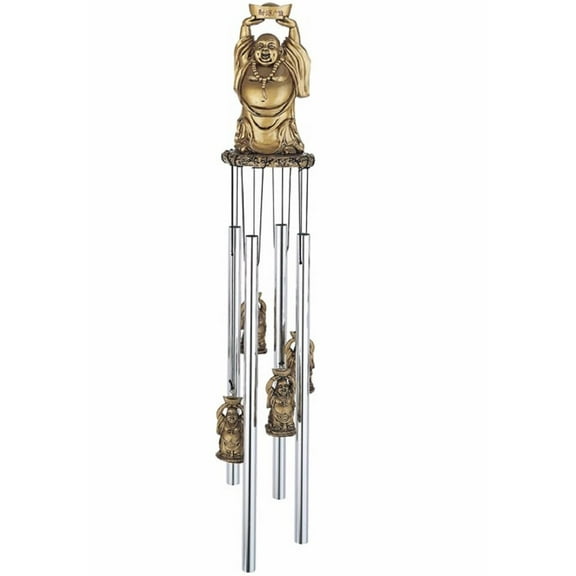 FC Design 23" Long Maitreya Buddha Round Top Wind Chime Garden Patio Decoration