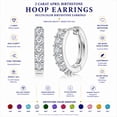 thumbnail image 4 of JeenMata 2 Carat April Birthstone - Cubic Zirconia Hoop Earring - Multicolor Birthstone Earrings in 18K White Gold Plating Gift for Women, 4 of 10