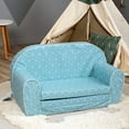thumbnail image 3 of Delsit Toddler Couch and Kids Flip Open Foam Double Sofa, Mint Cubes, 3 of 8