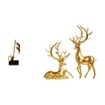 thumbnail image 1 of Figura de escritorio,Escultura de notas musicales para escritorio,oficina o decoración del hogar,Estatua de ciervo esculpido,Estatuas de ciervos en pareja para decoración del hogar (entrada, 1 of 8