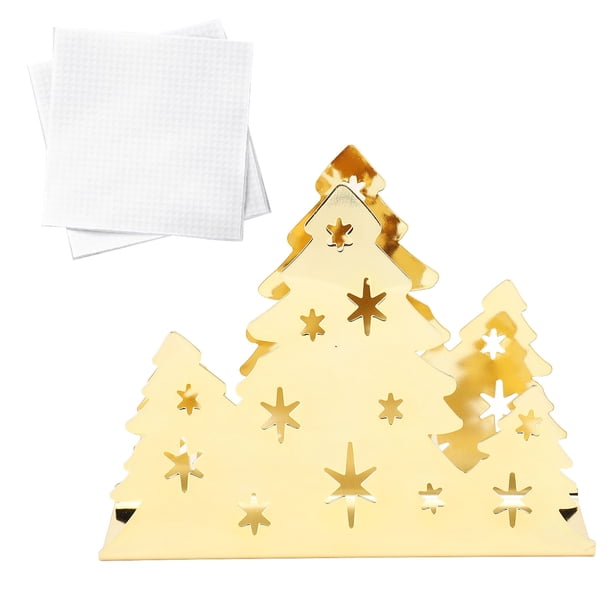 Soporte De Navidad De Acero Inoxidable Taller De Servilleta De La Servilleta Toalla De Papel De Toalla De Papel Con Diseño De Vacaciones Para La Decoración Del Restaurante En