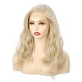 thumbnail image 5 of OneDor Premium Japanese High-Temperature Fiber Synthetic Hair 130% Density Wavy Lace Front Side Part Long Wigs (Light Brown Evenly Blended with Dark Natural Blonde-RL12/16), 5 of 7