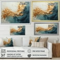 thumbnail image 4 of Designart "Harmonious Aurora In Gold And Teal I" Abstract Spirals Floater Framed Canvas Wall Art, 4 of 5