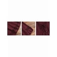 thumbnail image 6 of Womens 3/4 Sleeve Shirts Cotton Linen Roll Up Short Sleeve Tops V Neck Casual Loose Fit Blouses Wine Red L, 6 of 7