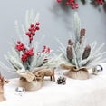 thumbnail image 3 of Tabletop Christmas Tree Mini Snow Flocked Artificial Christmas Tree with Red berries for Table Top Desk Holiday Party Decoration, 3 of 6